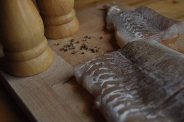 Balık fileto. Yemek, ana yemek. Açlık gıda baharat