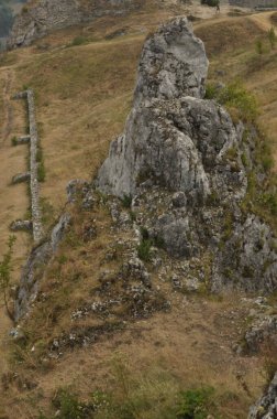 Olsztyn kalede. Polonya. Duvarlar, kuleleri ve Kraliyet kale kalıntıları.