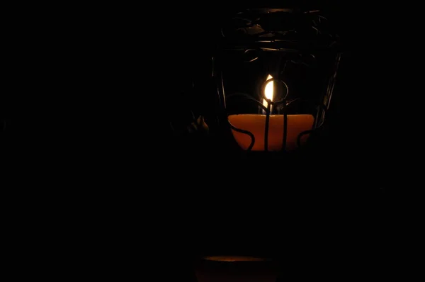 Lamp Candle Shining Darkness Challis Flame Artistic Composition Lighting — Stock Photo, Image