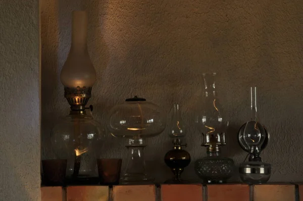 Oil Lamps Ornament Mantelpiece Light Source Middle Ages — Stock Photo, Image