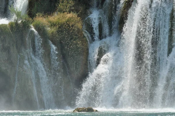 Vízesések Krka Nemzeti Park Horvátország Erő Festői Természet Csodája — Stock Fotó