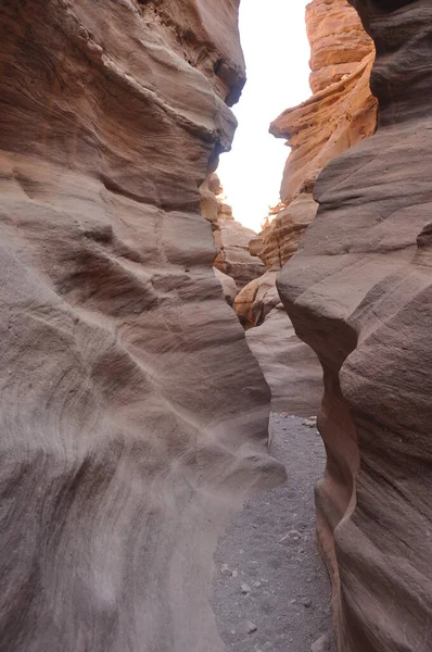 Canyon Vermelho Israel Perto Eilat Rochas Pitorescas Ondulantes Escavadas Pela — Fotografia de Stock