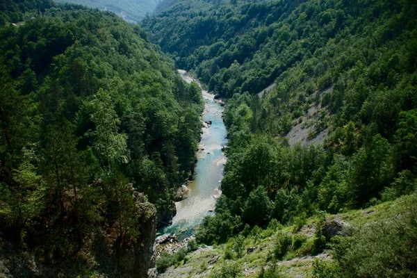Brug Rivier Tara Montenegro Brug Tussen Twee Oevers Van Canyon — Stockfoto