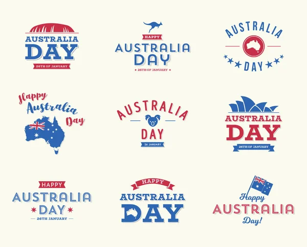 Australia Day design Ikonuppsättning - vektorillustration — Stock vektor