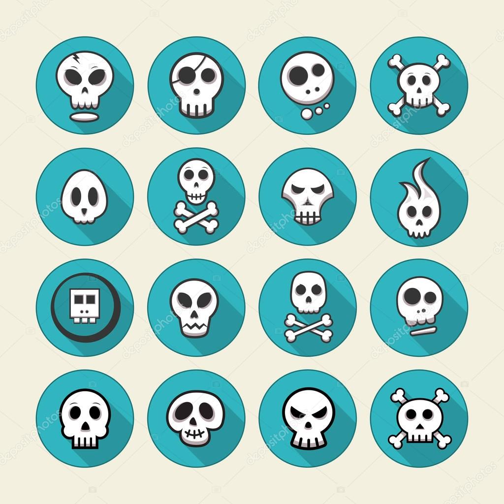 Skull Icon Set - vector illustration