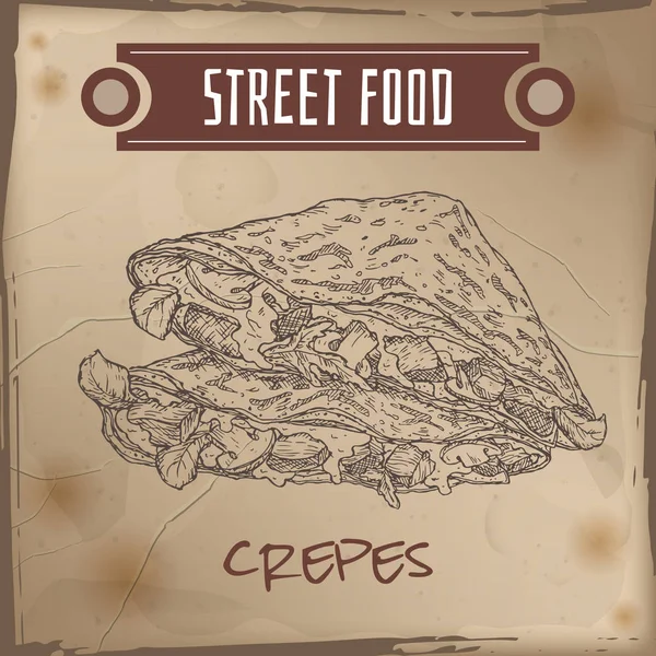 Et, peynir ve mantarlı krep grunge özgeçmişlerine kroki