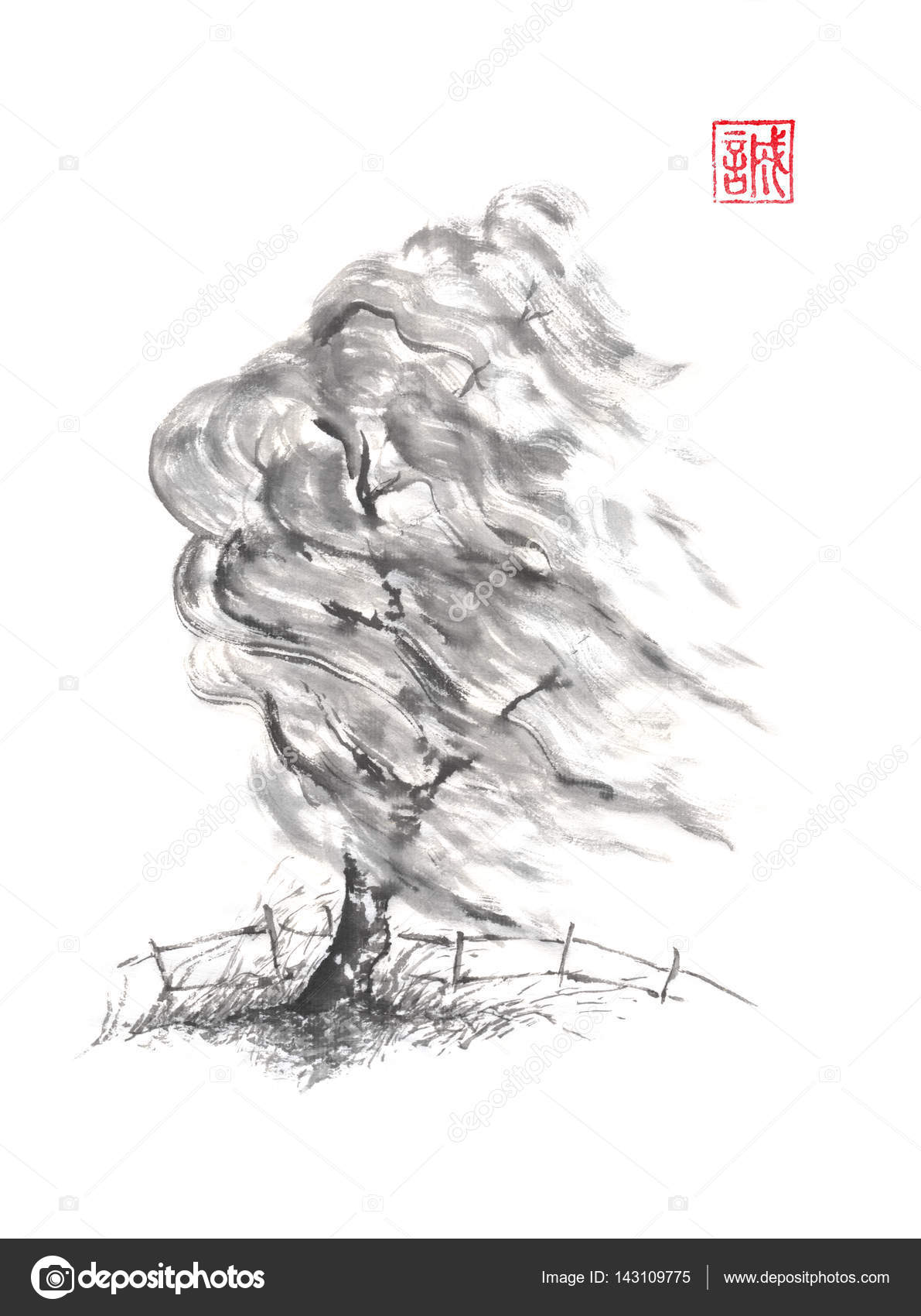 風和風墨絵水墨画の柳の木. — ストック写真 © msokolyan #143109775 風和風墨絵水墨画の柳の木. — ストック写真 © msokolyan #143109775