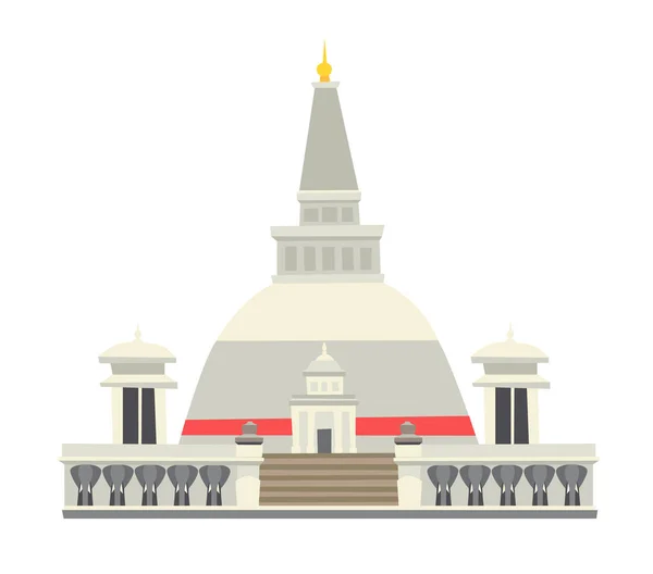 Illustration Vectorielle Bouddhiste Stupa Temple Historique Célèbre Architecture Asiatique Temple — Image vectorielle