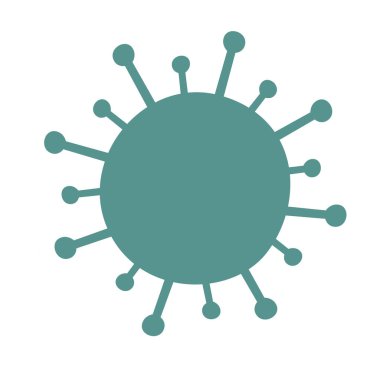 Coronavirus molekülleri vektör soyut işaretleri. Coronavirus 2019-ncov salgını. Çizgi film düz biçim simgesi beyaz arkaplanda izole edildi
