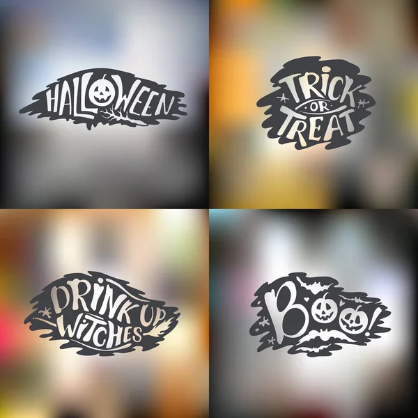 Feliz Halloween Caligrafía fondos. Banner vectorial — Vector de stock