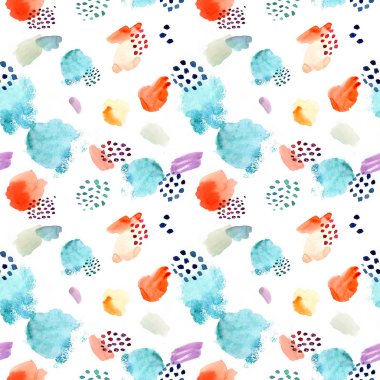 Sulu Boya Dikişsiz desen, nokta memphis moda stil, parlak de
