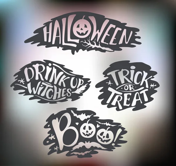 Halloween kalligrafi affischer — Stock vektor