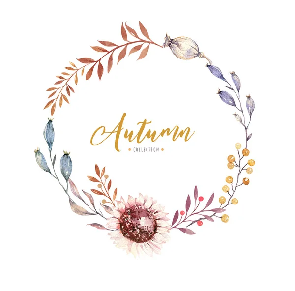 Suluboya çiçek boho çiçek çelenk. 