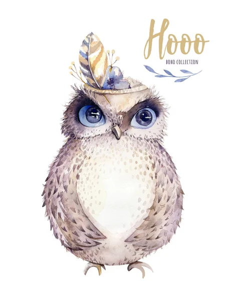 Hand Drawn Owl Boho Style — Stock Photo, Image