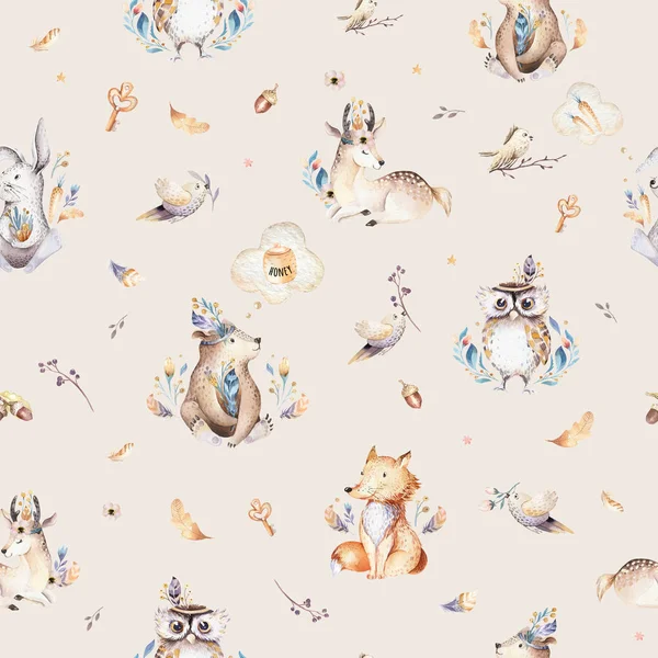 Baby animals nursery isolated seamless pattern for children