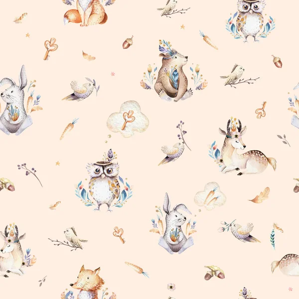 Baby animals nursery isolated seamless pattern for children