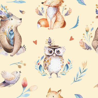 Bebek hayvan kreş çocuklar için'deki izole seamless modeli