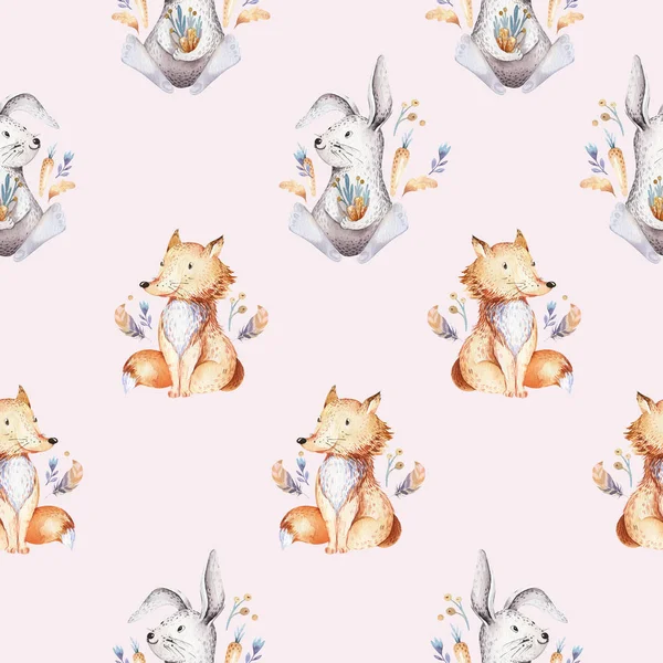 Baby animals nursery isolated seamless pattern for children