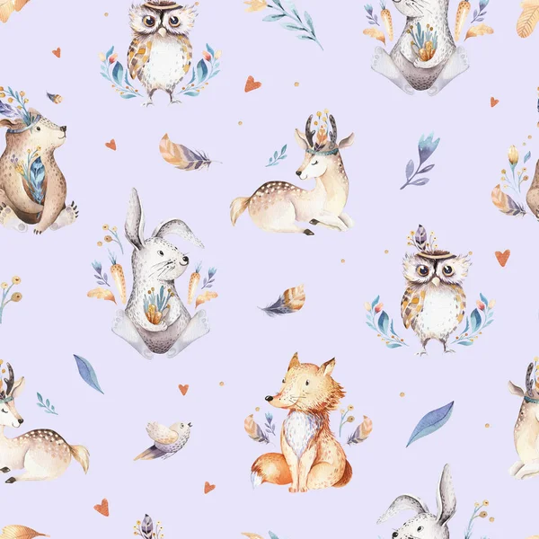 Baby animals nursery isolated seamless pattern for children