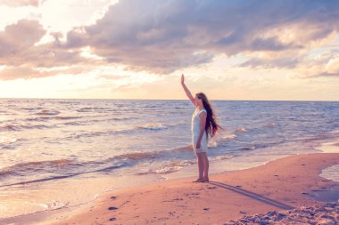 Deniz kıyısı gurl.