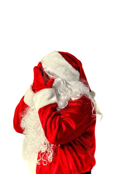 Santa claus isolado em branco. — Fotografia de Stock