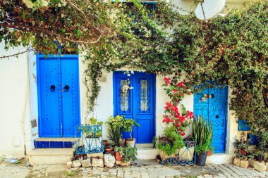 Sidi Bou Said geleneksel mavi kapı.