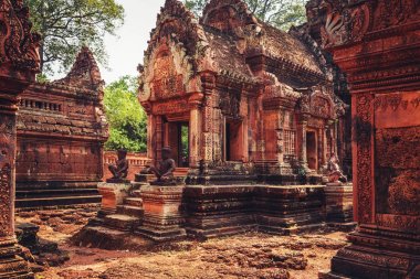 Banteay Srey - pembe kumtaşı benzersiz Tapınağı.