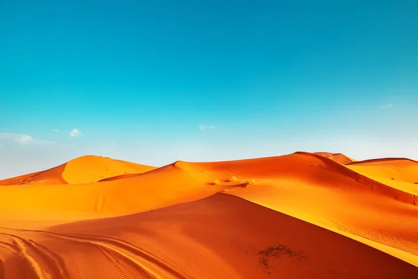 Coucher de soleil dans le désert du Sahara. — Photo