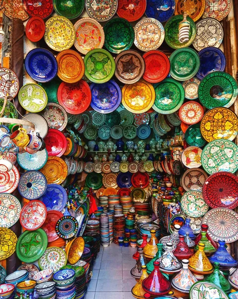 Базарі Марракеші Барвисті Східні Страви Марокканський Дизайн Східний Дизайн Інтер — стокове фото