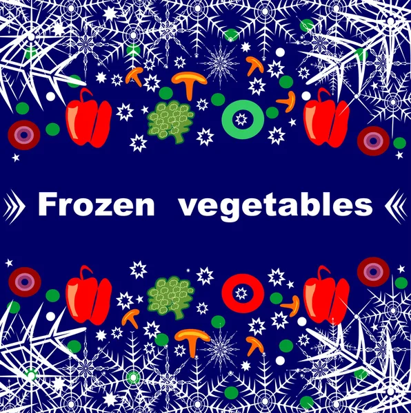 Frozen vegetables abstract background vector illustration — Stock Vector