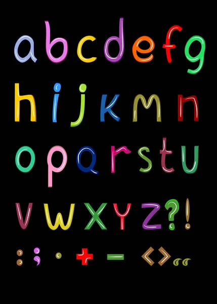 Färgade bokstäver i alfabetet vektor illustration — Stock vektor