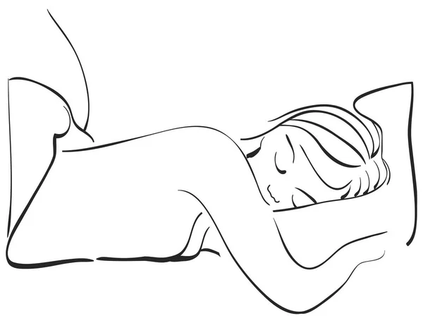 Chica durmiente hermosa ilustración vectorial — Archivo Imágenes Vectoriales