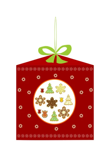 圣诞礼物饼干矢量图 — 图库矢量图片