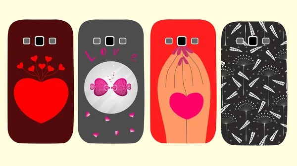 Cubierta creativa de diseño de belleza para un teléfono móvil, teléfono inteligente — Vector de stock