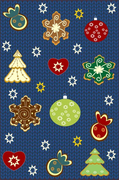 Fond tricoté festif sans couture avec éléments de Noël — Image vectorielle