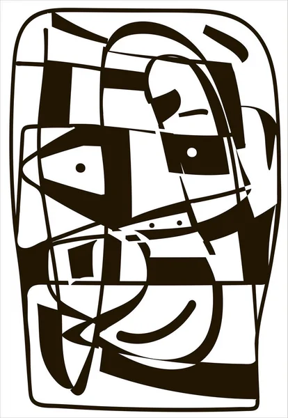 Soyut sanat el yazısıyla siyah beyaz çiziyor