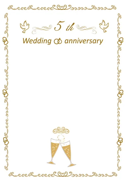 Mesaj için 5 yıllık evlilik yıldönümü çerçevesi
