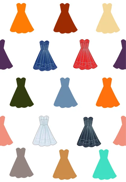 Modèle Répétitif Robes Avec Des Nuances Printemps Été 2020 Exemple — Image vectorielle