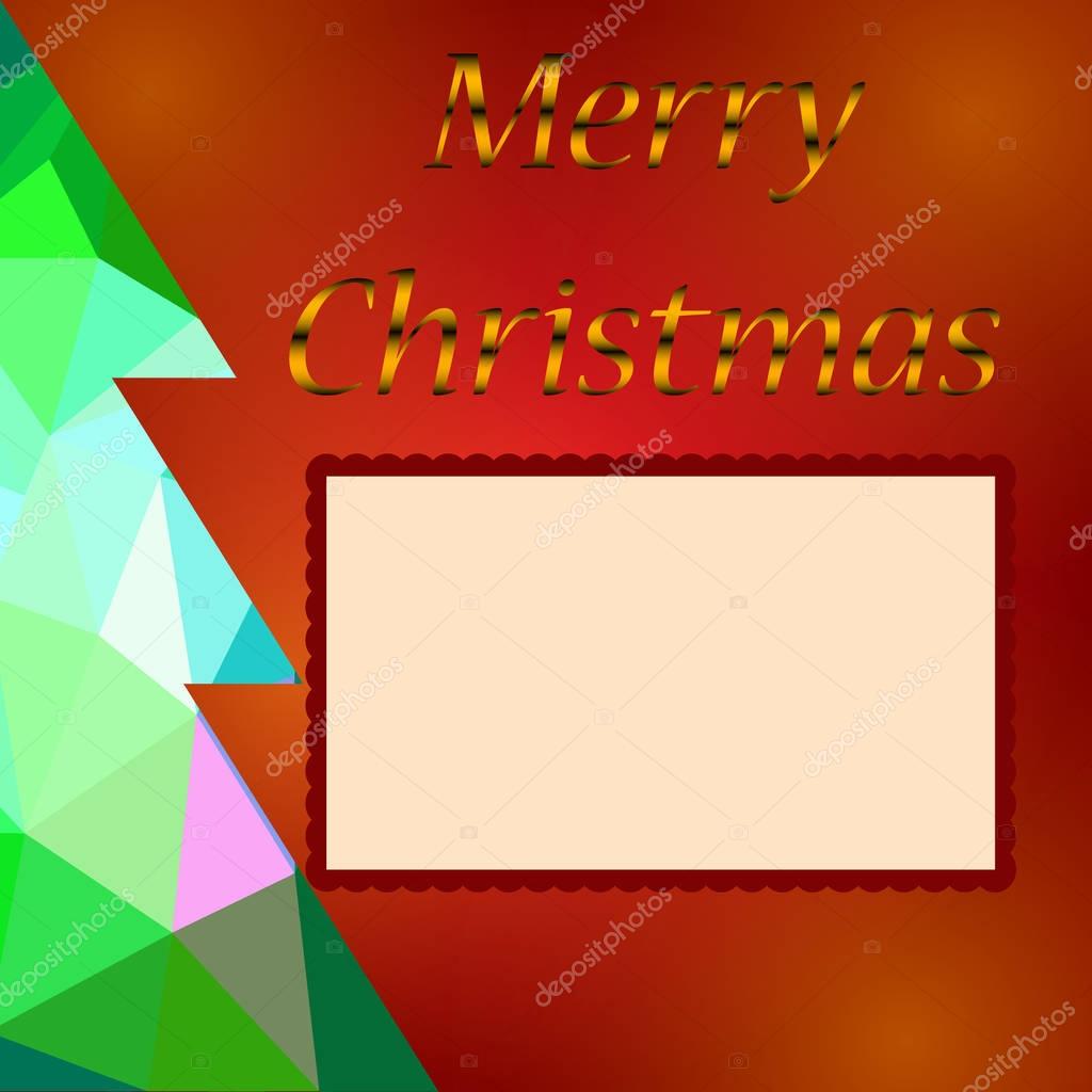 Cartolina d auguri di buon anno 2017 festa decorazione o disegno del manifesto con il triangolo colorato Natale pino treel Eps10 vettoriale — Vettoriali di