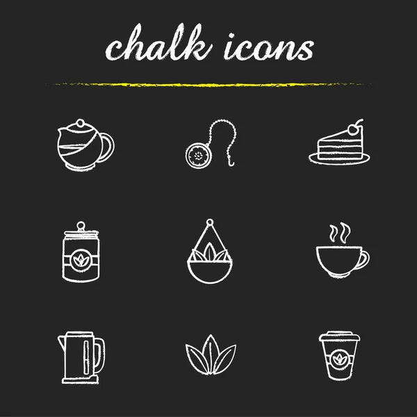 Çay salonu Icons set. Vektör — Stok Vektör