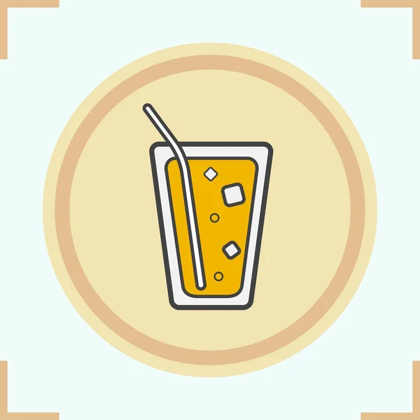 柠檬水用麦秆色图标. — 图库矢量图片