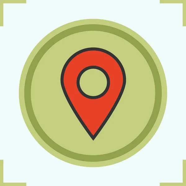 Pinpoint kleur pictogram. Geolocation mark. — Stockvector