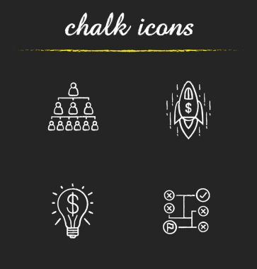 İş kavramları Icons set tebeşir