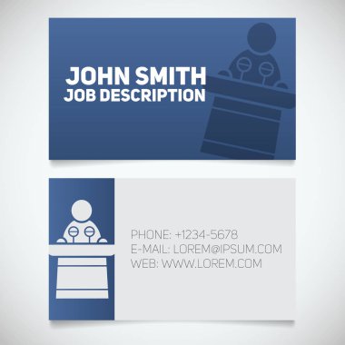 Business card print template clipart