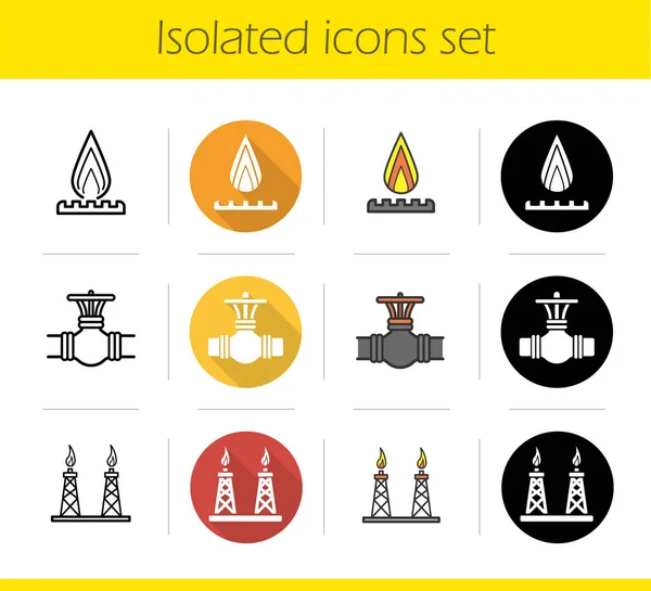 Conjunto de iconos de la industria del gas — Vector de stock