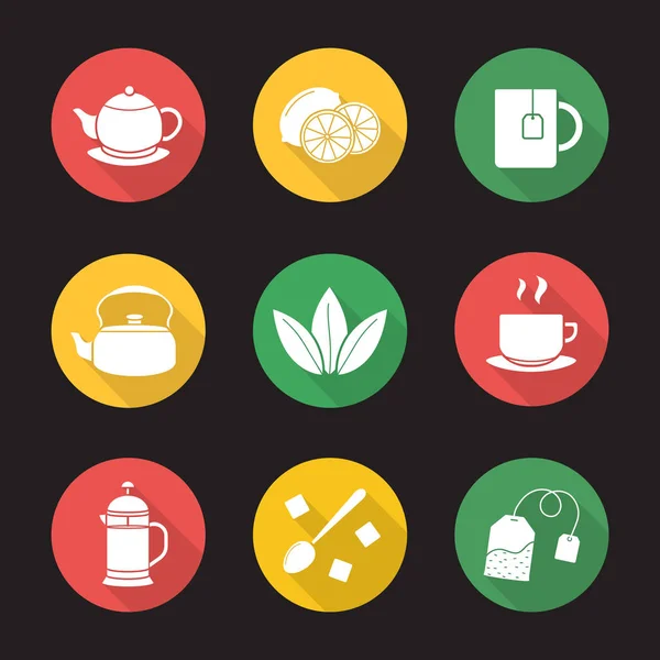 Conjunto de ícones de chá — Vetor de Stock