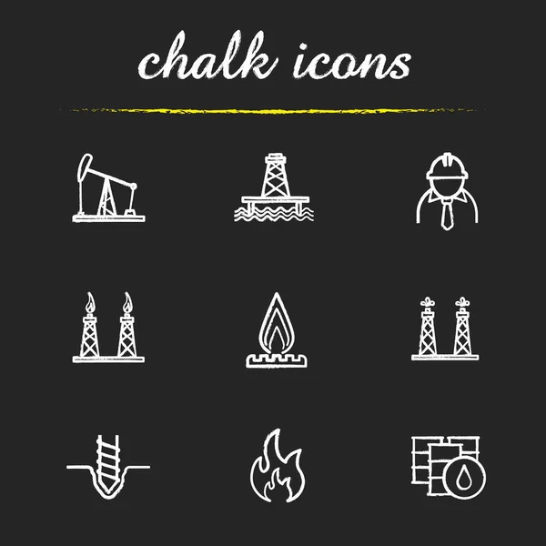 Conjunto de ícones da indústria do petróleo —  Vetores de Stock