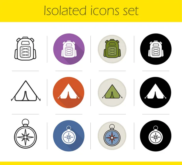 Camping icons set — Stock Vector