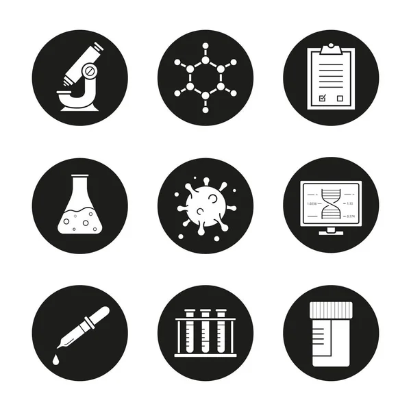 Science laboratory icons set — Stock Vector