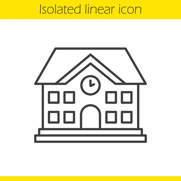 School building linear icon — Stock Vector